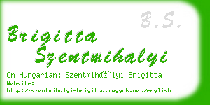 brigitta szentmihalyi business card